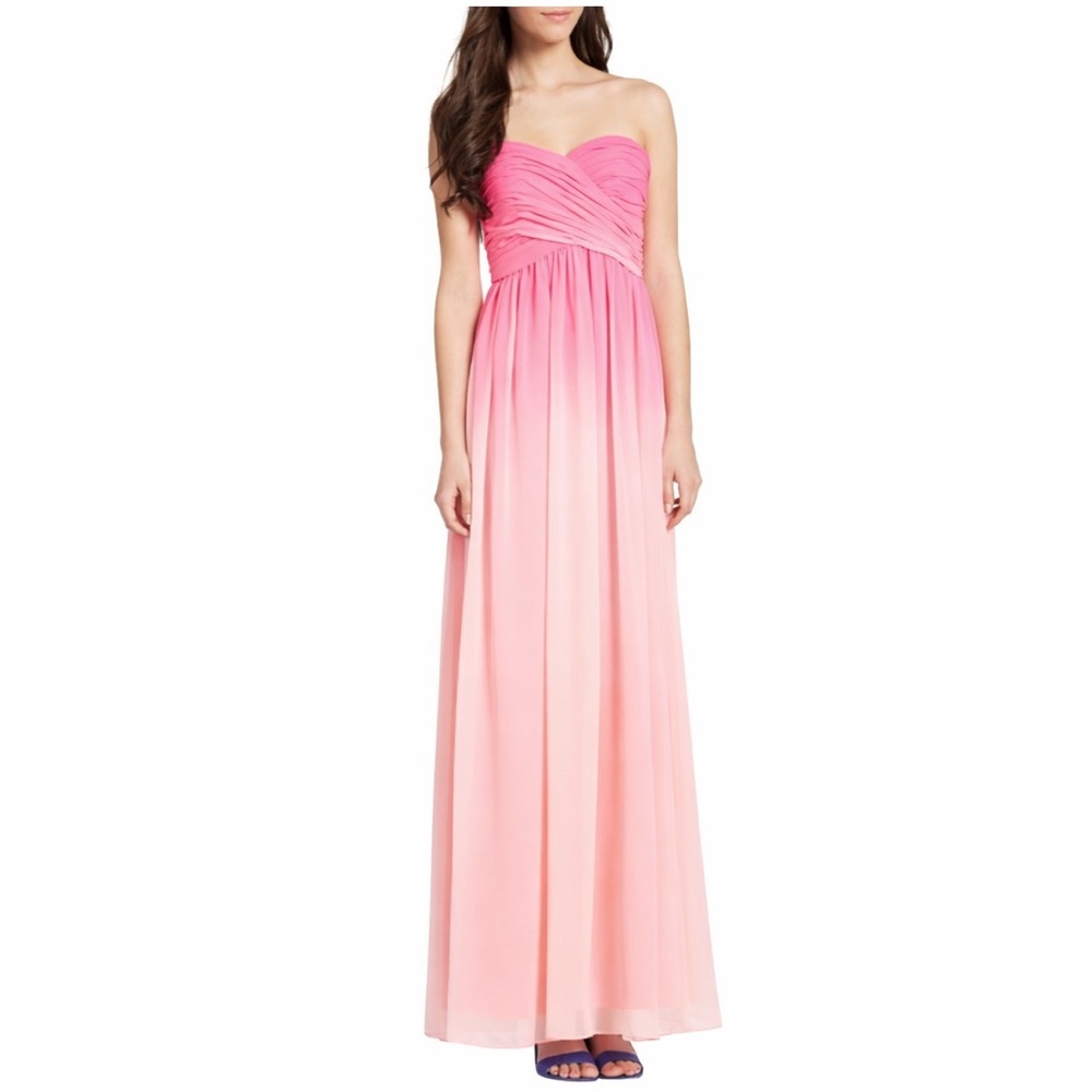 MORGAN & CO Strapless Sweetheart Pink Ombre Formal Dress size 5 (S)